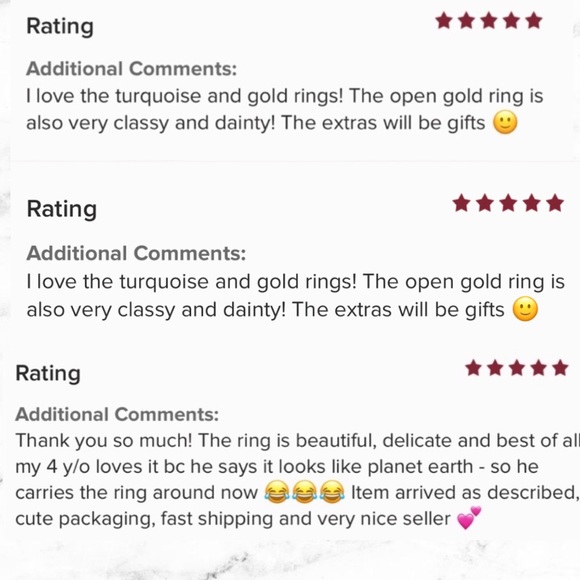 Vintage Gold Double Band Turquoise Ring - Picture 5 of 9